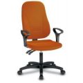 Orbis bureau draaistoel zitting HxBxD 40,5-52x45,5x39 cm permanent kontakt mechanisme rugleuning H 64-72 cm armleuningen stof oranje 526949