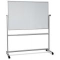 Orbis draaibord formaat HxB 900x1200 mm voor- en achterzijde whiteboard-magneetbord 4 zwenkwielen zilver geanodiseerd 521845