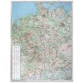 Orbis landkaart Duitsland wegenkaart schaal 1:750.000 prikbaar HxB 140x110 cm aluminium frame zilver geanodiseerd 521858