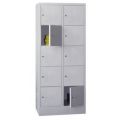 Orbis lockersysteem HxBxD 1850x830x500 mm 2x5 vakken vak B 400 mm cilinderslot RAL 7035 401071