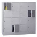 Orbis lockersysteem HxBxD 1518x1630x500 mm 4x4 vakken vak B 400 mm cilinderslot RAL 7035 401064