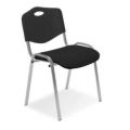 Orbis buisstalen stoelen zitting donkergrijs rug kunststof zwart zitting BxD 475x415 mm frame aluminium-zilver 526826