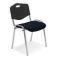 Orbis buisstalen stoelen zitting zwart rug kunststof zwart zitting BxD 475x415 mm frame aluminium-zilver 526825