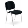 Orbis buisstalen stoel stof zwart zitting BxD 475x415 mm frame verchroomd 526854