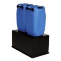 Orbis opvangbak HDPE BxDxH 870x470x315 mm voor 2x60 L volume 60 L PE plaat geperforeerde 206278