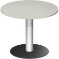 Orbis vergadertafel rond HxBxD 72x90 cm blad lichtgrijs onderstel RAL 9006-RAL9005 ronde poten 531161