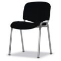 Orbis buisstalen stoel stof zwart zitting BxD 475x415 mm frame aluminium-zilver 526858