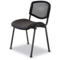 Orbis buisstalen stoel zitting donkergrijs netrug zitting BxD 475x415 mm frame zwart 526839