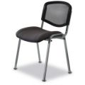 Orbis buisstalen stoel zitting donkergrijs netrug zitting BxD 475x415 mm frame aluminium-zilver 526836