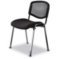 Orbis buisstalen stoel zitting zwart netrug zitting BxD 475x415 mm frame verchroomd 526831