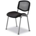 Orbis buisstalen stoelen zitting zwart netrug zitting BxD 475x415 mm frame aluminium-zilver 526835