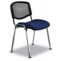 Orbis buisstalen stoel zitting donkerblauw netrug zitting BxD 475x415 mm frame verchroomd 526833