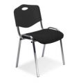 Orbis buisstalen stoelen zitting donkergrijs rug kunststof zwart zitting BxD 475x415 mm frame verchroomd 526822