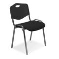 Orbis buisstalen stoelen zitting donkergrijs rug kunststof zwart zitting BxD 475x415 mm frame zwart 526829