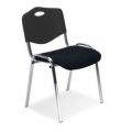 Orbis buisstalen stoelen zitting zwart rug kunststof zwart zitting BxD 475x415 mm frame verchroomd 526821