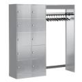 Orbis garderobe- en vakkenkastsysteem HxBxD 1950x1850x480 mm 10 vakken 10 hangers klinksluiting RAL 7035 204431