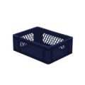 Orbis Euronorm-stapelbak 13 L HxLxB 145x400x300 mm wanden opengewerkt-bodem gesloten blauw 204014