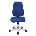 Orbis bureaustoel blauw voorgevormde zitting HxBxD 430-510x480x480 mm voetkruis gepolijst aluminium 138467