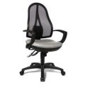 Orbis bureaustoel zitting lichtgrijs netrug zwart zitting HxBxD 430-510x480x480 mm met armleuning 138484