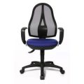 Orbis bureaustoel zitting blauw netrug zwart zitting HxBxD 430-510x480x480 mm met armleuning 138485