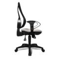 Orbis bureaustoel zitting lichtgrijs netrug zwart zitting HxBxD 430-510x480x480 mm met armleuning 138487