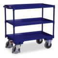 Orbis tafelwagen draagvermogen 400 kg laadvlak LxB 845x495 mm 3 etages met stalen bladen RAL 5010 203107