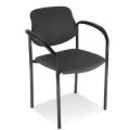 Orbis bezoekersstoel kunstleer zwart zitting BxD 450x460 mm frame zwart met armleuning 139608