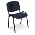 Orbis bezoekersstoel kunstleer blauw zitting BxD 475x415 mm frame zwart 139580