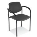 Orbis bezoekersstoel kunstleer antraciet zitting BxD 450x460 mm frame zwart met armleuning 139609