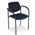 Orbis bezoekersstoel kunstleer blauw zitting BxD 450x460 mm frame zwart met armleuning 139610