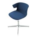 Orbis bezoekersstoel kunststof kuip blauw voetkruis aluminium 144828