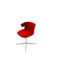 Orbis bezoekersstoel kunststof kuip rood voetkruis aluminium 144830