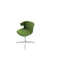 Orbis bezoekersstoel kunststof kuip groen voetkruis aluminium 144831