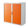 Orbis roldeurkast HxBxD 1040x1100x415 mm 2 ordnerhoogtes romp wit front oranje 145314