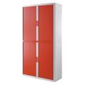 Orbis roldeurkast HxBxD 2040x1100x415 mm 4 ordnerhoogtes romp wit front rood 145319