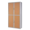 Orbis roldeurkast HxBxD 2040x1100x415 mm 4 ordnerhoogtes romp grijs front beuken 145327