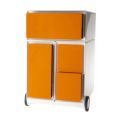 Orbis mobiel ladeblok HxBxD 642x390x436 mm 3 laden 1 hangmappenframe romp wit front oranje 145388