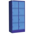 Orbis lockerkast HxBxD 1795x810x582 mm 2x4 vakken vak B 400 mm telkens 2 stekkerdozen stekker Nl Key lock sokkel romp duifblauw front lichtblauw 146109