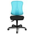 Orbis bureaustoel zitting zwart rugleuning met netbekleding in aquablauw zitting HxBxD 390-510x500x460 mm lendenwervelsteun voorgevormde zitting puntsynchroonmechanisme 146706