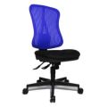 Orbis bureaustoel zitting zwart rugleuning met netbekleding in blauw zitting HxBxD 390-510x500x460 mm lendenwervelsteun voorgevormde zitting puntsynchroonmechanisme 146707