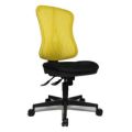 Orbis bureaustoel zitting zwart rugleuning met netbekleding in geel zitting HxBxD 390-510x500x460 mm lendenwervelsteun voorgevormde zitting puntsynchroonmechanisme 146708