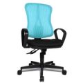 Orbis bureaustoel zitting zwart rugleuning met netbekleding in aquablauw zitting HxBxD 390-510x500x460 mm vaste armleuningen lendenwervelsteun voorgevormde zitting puntsynchroonmechanisme 146721