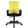 Orbis bureaustoel zitting zwart rugleuning met netbekleding in geel zitting HxBxD 390-510x500x460 mm vaste armleuningen lendenwervelsteun voorgevormde zitting puntsynchroonmechanisme 146723