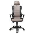 Orbis bureaustoel bekleding zwart-grijs zitting HxBxD 420-530x500x470 mm met armleuningen en hoofdsteun lendenwervelsteun voorgevormde zitting puntsynchroonmechanisme 146733