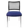 Orbis bezoekersstoel zitting blauw rugleuning met netbekleding in zwart zitting HxBxD 430x480x450 mm 4-voetonderstel verchroomd 146750