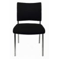 Orbis bezoekersstoel bekleding zwart zitting HxBxD 430x480x450 mm 4-voetonderstel verchroomd 146762