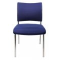 Orbis bezoekersstoel bekleding blauw zitting HxBxD 430x480x450 mm 4-voetonderstel verchroomd 146766