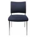 Orbis bezoekersstoel bekleding donkerblauw zitting HxBxD 430x480x450 mm 4-voetonderstel verchroomd 146767