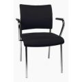 Orbis bezoekersstoel bekleding zwart zitting HxBxD 430x480x450 mm met armleuningen 4-voetonderstel verchroomd 146770