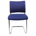 Orbis bezoekersstoel bekleding blauw zitting HxBxD 450x480x450 mm onderstel verchroomd 146798